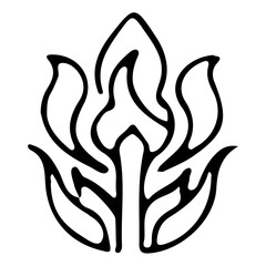 Stylized Floral Emblem Outline