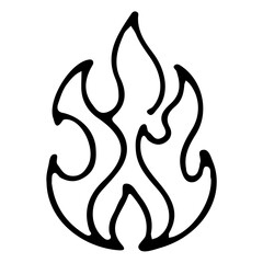 Stylized Fire Icon Outline
