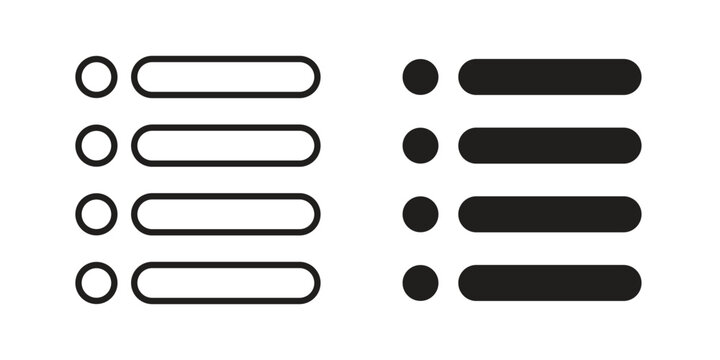 Bulleted list icon illustration isolated on White background, Vector icon Eps10.