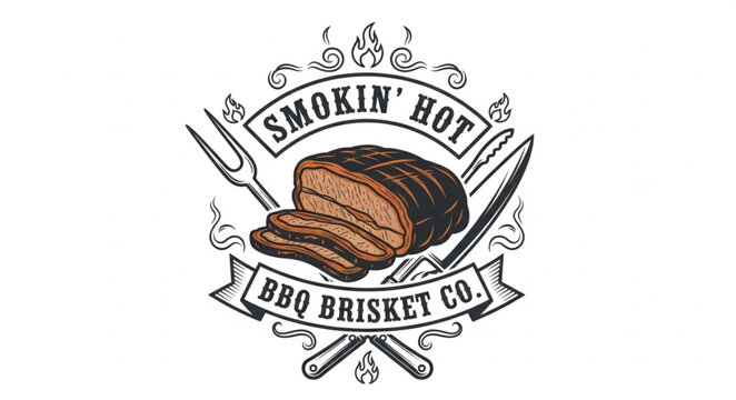 Smokin Hot BBQ Brisket Company Logo.