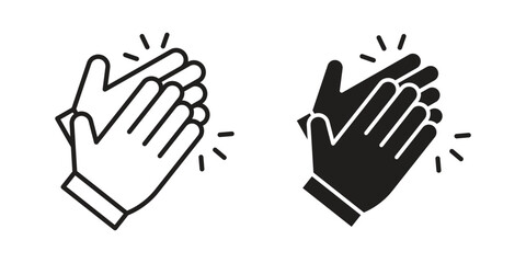 Fototapeta premium Clap icon illustration isolated on White background, Vector icon Eps10.