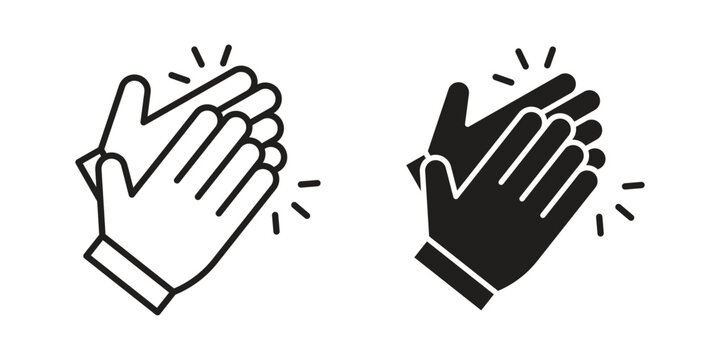Clap icon illustration isolated on White background, Vector icon Eps10.