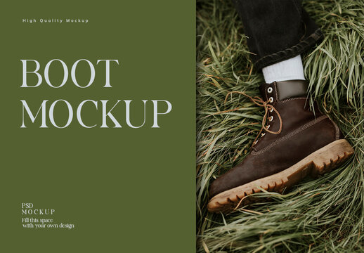 Stylish Boot Mockup Design PSD