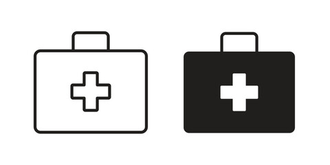 Obraz premium Doctor bag icon illustration isolated on White background, Vector icon Eps10.