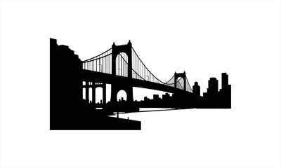 Obraz premium Iconic Bridge Silhouette Against City Skyline.