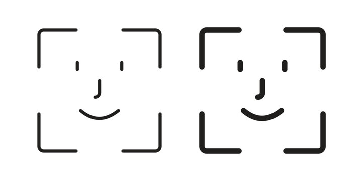 Face id icon illustration isolated on White background, Vector icon Eps10.