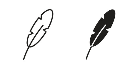 Feather icon illustration isolated on White background, Vector icon Eps10.