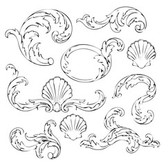 Fototapeta premium Floral decorative ornaments design elements vector