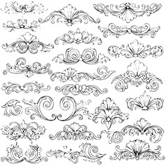 Floral decorative ornaments design elements vector