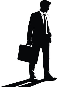 Professional Businessman Briefcase Shadow Silhouette