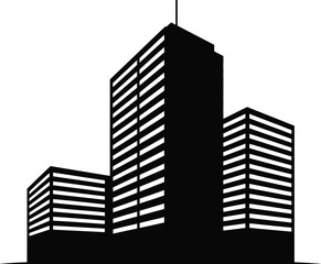 Obraz premium Modern Corporate Skyscraper Building Silhouette
