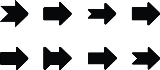 Modern Block Arrow Interface Icons