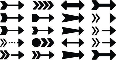 Black Minimalist Arrow Icon Collection