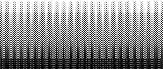 Halftone vector texture of gradient geometric black flowers. Seamless pattern with a smooth transition. Abstract tech smooth transition for background and backdrop. Cute gradient grid.
