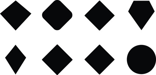 Minimalist Geometric Diamond Silhouette Icons