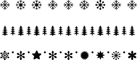 Winter Holiday Decorative Pattern Borders
