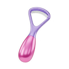 A pink and purple nail file with a handle