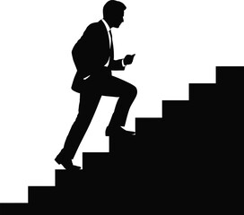 Corporate Success Career Growth Silhouette