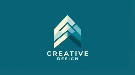 A bold logo displaying sharp, minimalist geometric shapes representing creativity and modernity in design for various industries. © Jinliu