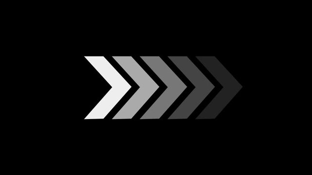 White swipe forward or right pointing solid arrow icon. Right direction arrow
