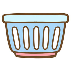 Cute Plastic Laundry Basket Organization Clipart