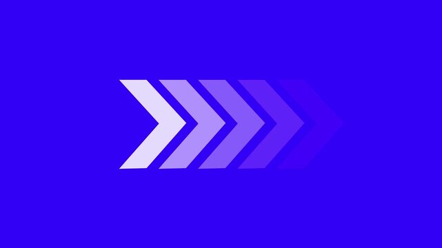White swipe forward or right pointing solid arrow icon. Right direction arrow