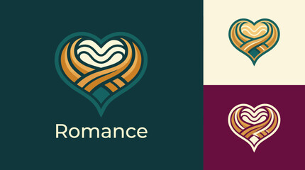 This image features a heart-shaped logo design, symbolizing love and affection, ideal for businesses in the romance and relationship industry.