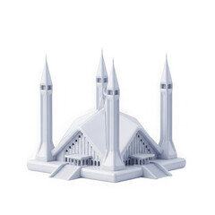 Fototapeta premium A white model of a mosque with four minarets