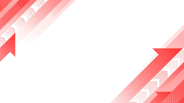 上昇する赤いドットグラデーションの矢印のフレーム