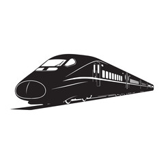 Fototapeta premium Modern high-speed train Icon Silhouette vector black on a white background