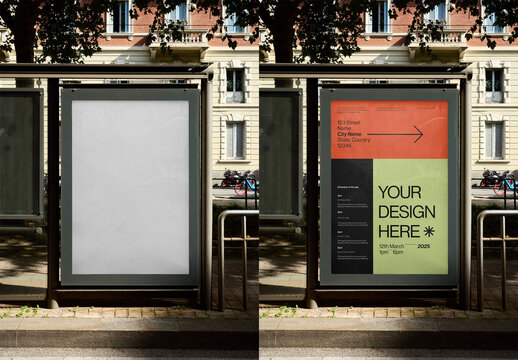 Mockup Of Customized Advert On Bus Stop