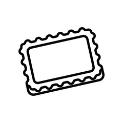 Minimalist decorative empty frame with scalloped edges in black and white, perfect for design templates, borders, and creative projects.