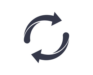 Dynamic circular arrow icon representing refresh, reload, synchronization, or a continuous looping process, ideal for modern user interface designs and digital technology applications