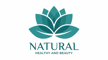 Obraz premium The logo presents a stylized lotus flower, symbolizing natural health and beauty, perfect for organic skincare brands aiming to connect with consumers seeking purity.