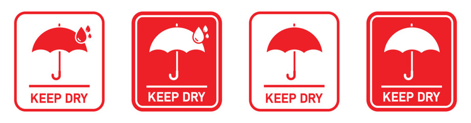 Keep dry label sign icon illustration