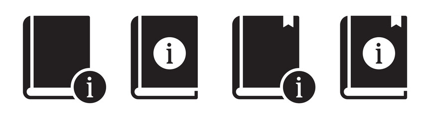 Book information set icon illustration