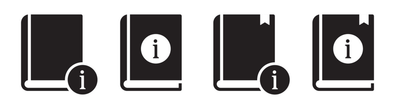 Book information set icon illustration