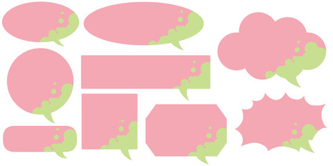 ぷくぷく模様のふきだし桜カラーセット