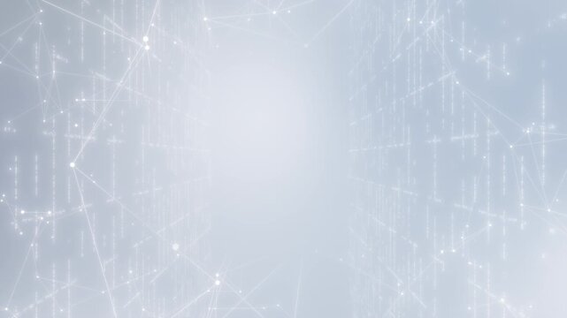 Financial technology background with binary data waves, fintech business growth concept with digital glow.