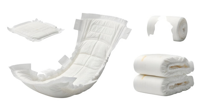 Disposable adult diapers in various configurations for incontinence care