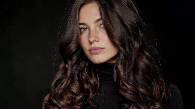 Young woman speaks to camera while showing viewers her style and makeup tips in a well-lit room that highlights her features