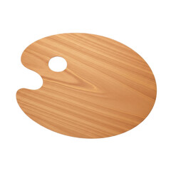 Wooden artists palette with thumb hole isolated on white background a tool for mixing paints and creating art