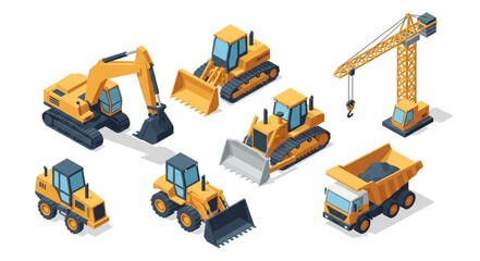 Construction Equipment Heavy Machinery Vehicles. © kadon