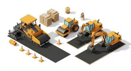 Construction Equipment Roadwork Machinery. © kadon