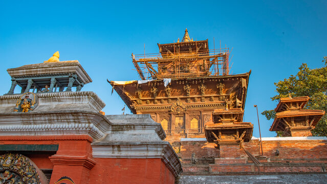 Taleju Bhawani Temple under reconstruction at Durbar Square, Kathmandu, Nepal