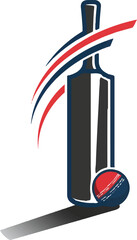 Vector cricket sign on white background.