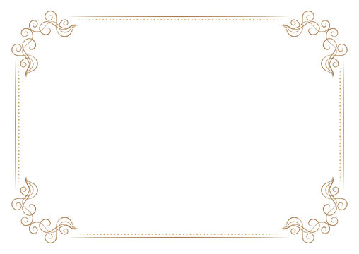 Elegant ornate corner frame with scrolls. Vintage decorative border vector