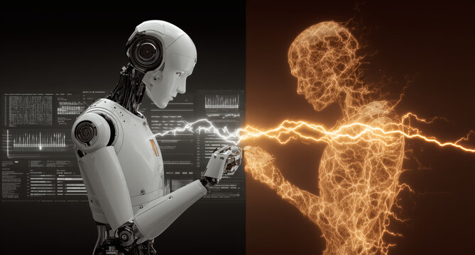 Robot manejando un ordenador