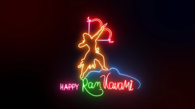 Happy Ram Navami celebration video, wishing graphic resource