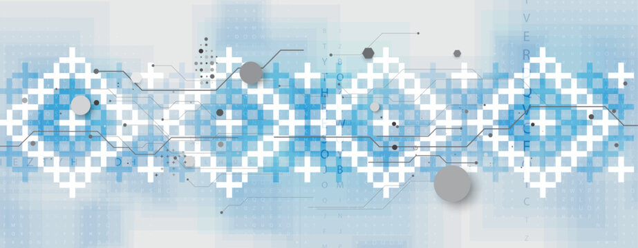 Ukrainian moderm technology background for science and business theme